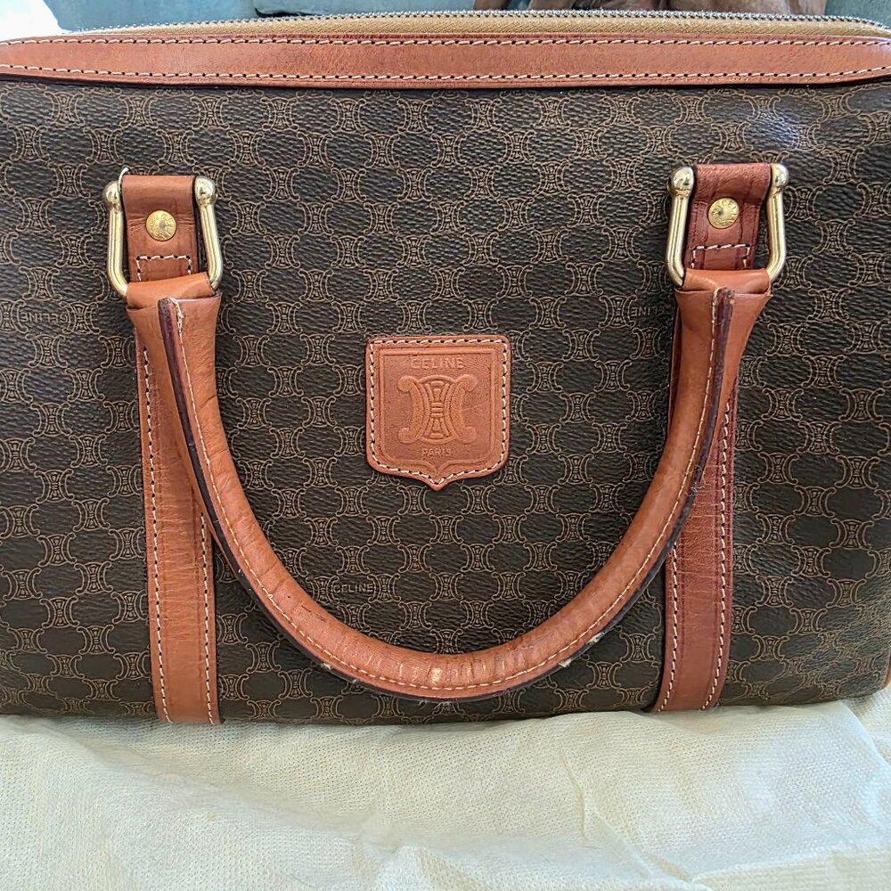 Vintage 70s Céline Triomphe Mini Boston Bag M14 | Authentic Celine Paris